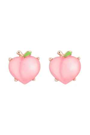 PEACH PRINT EPOXY STUD EARRINGS