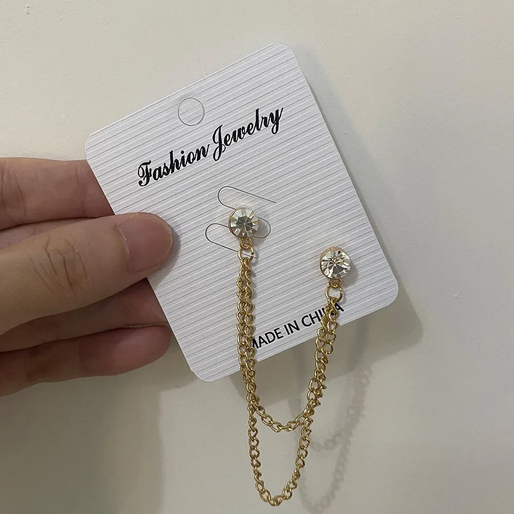 PEARL RHINESTONE MEN WOMEN JEWELRY PINS BROOCHES SHIRT BLOUSE TASSEL LAPEL PINS COLLAR NEEDLE METAL CHAIN BROOCHES ACCESSORIES