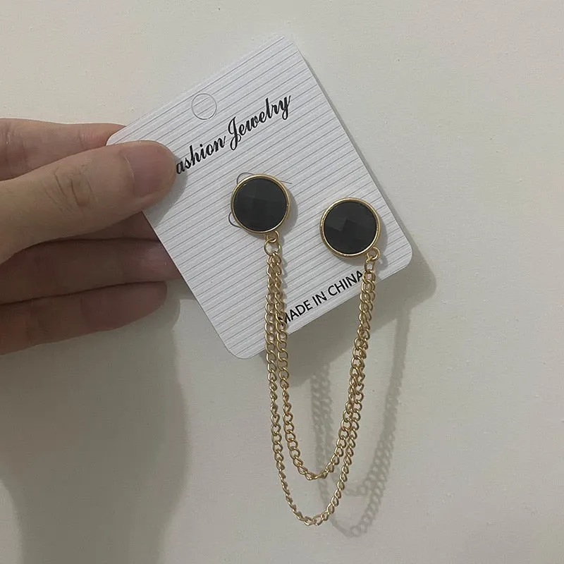 PEARL RHINESTONE MEN WOMEN JEWELRY PINS BROOCHES SHIRT BLOUSE TASSEL LAPEL PINS COLLAR NEEDLE METAL CHAIN BROOCHES ACCESSORIES