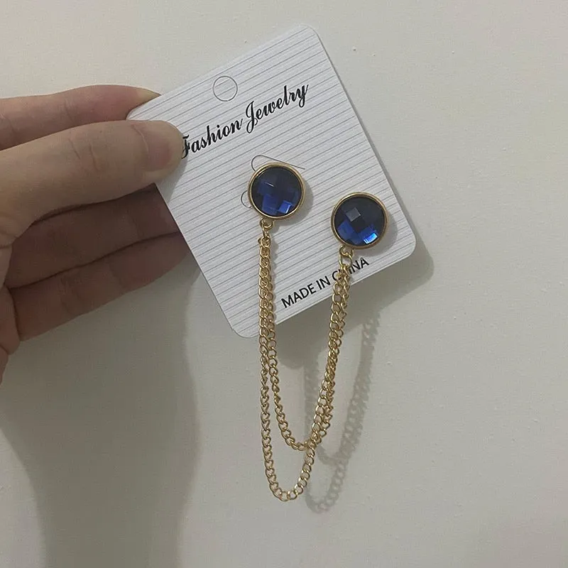 PEARL RHINESTONE MEN WOMEN JEWELRY PINS BROOCHES SHIRT BLOUSE TASSEL LAPEL PINS COLLAR NEEDLE METAL CHAIN BROOCHES ACCESSORIES