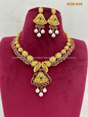 Pearl Set : Trendy Colorful Necklaces GCN-036