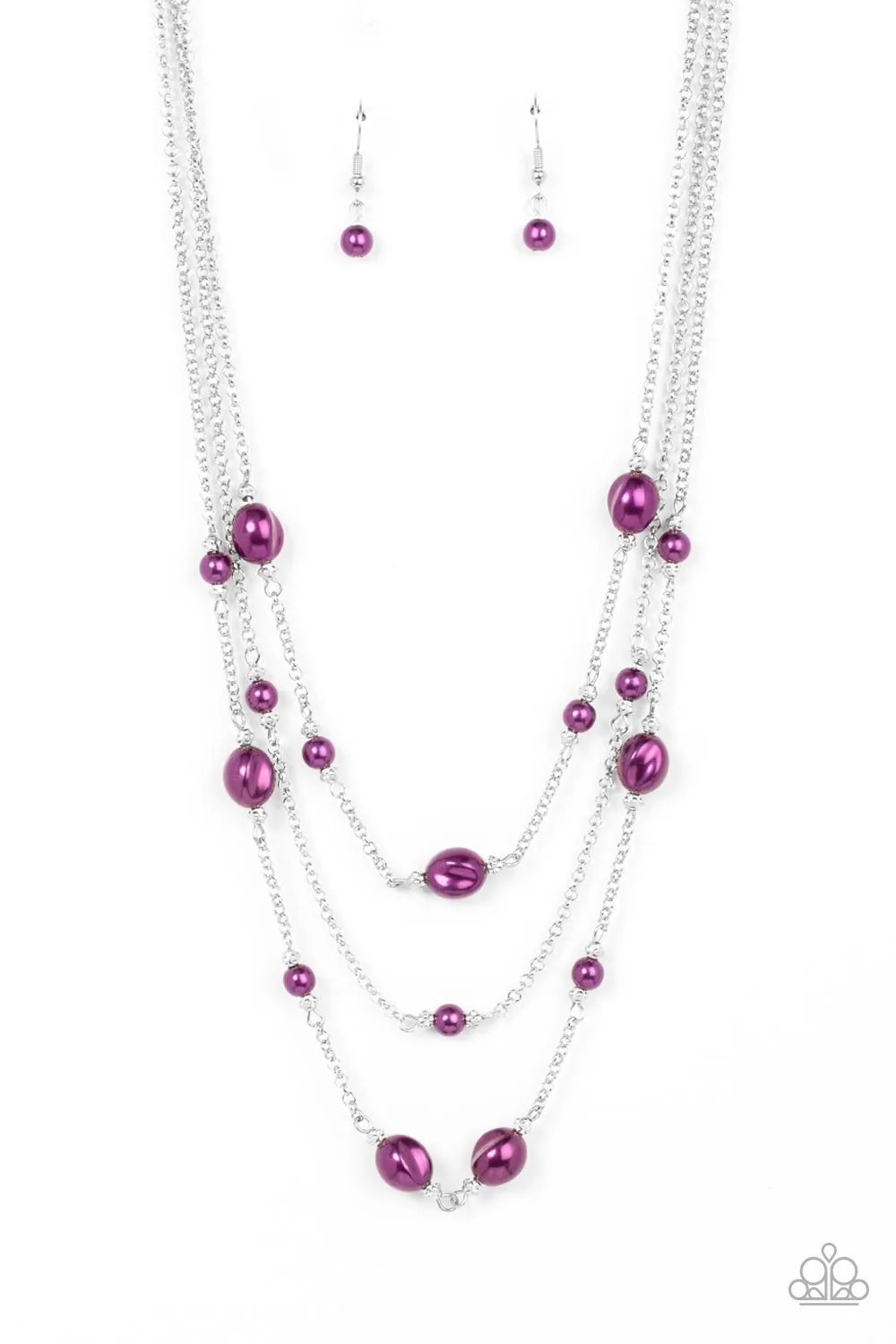 Pearlicious Pop - Purple - Pearl Tiered Chain Paparazzi Short Necklace