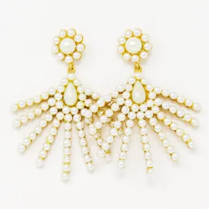 Pearly Ray of Light Statement Earrings