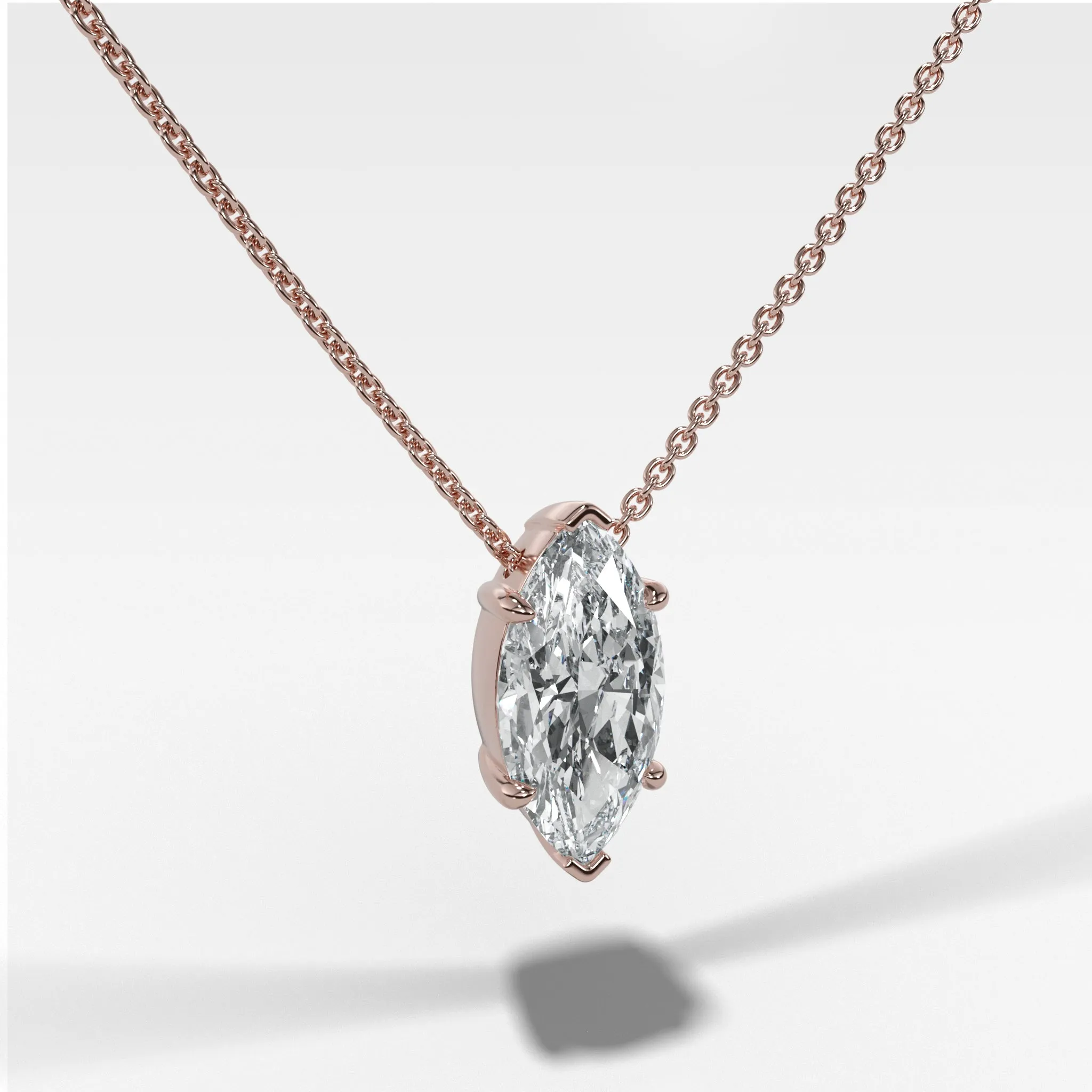 Pendant Necklace with Marquise Cut Diamond