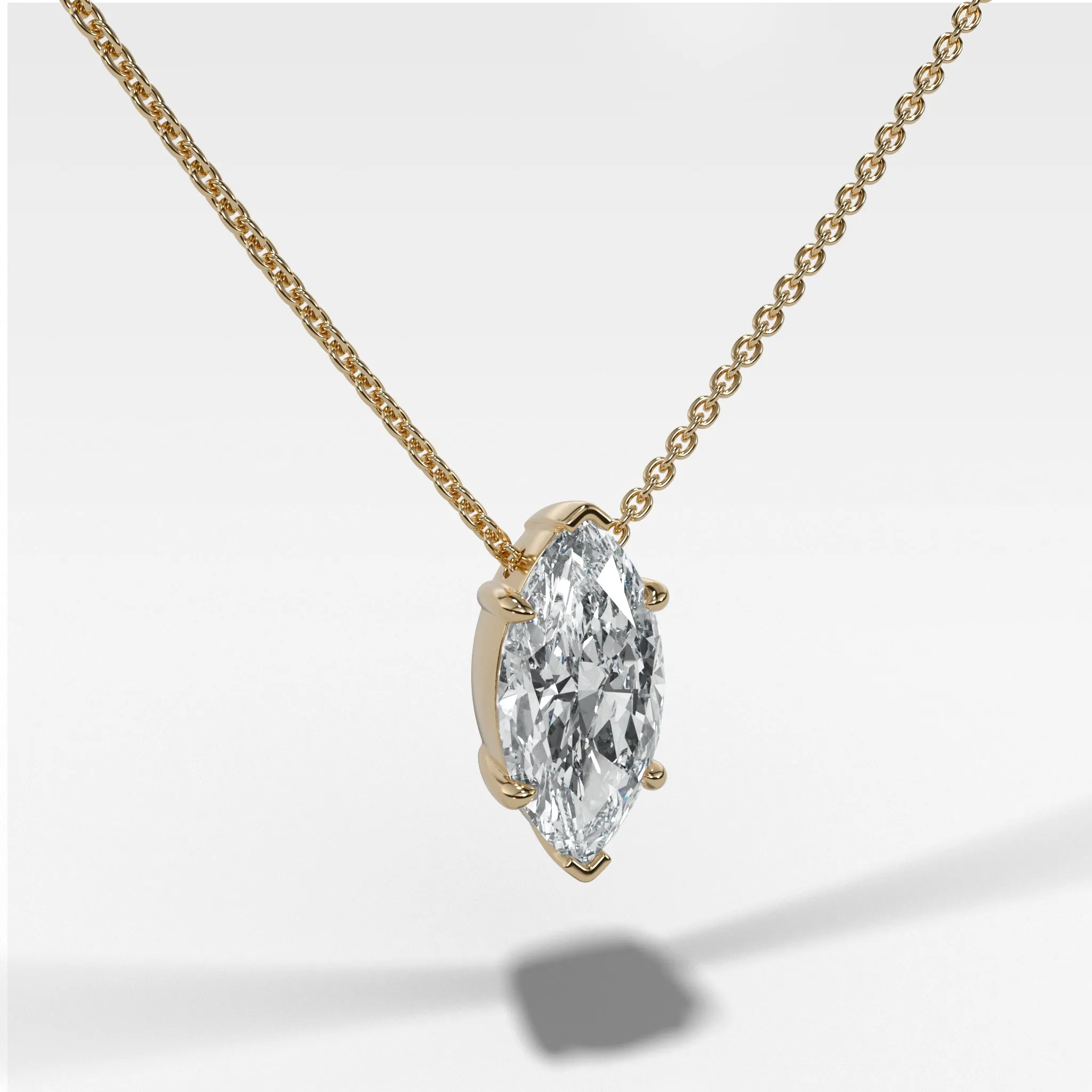 Pendant Necklace with Marquise Cut Diamond