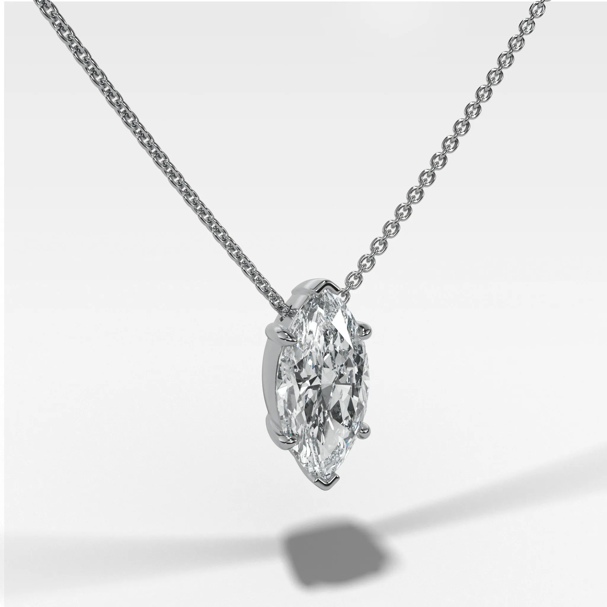 Pendant Necklace with Marquise Cut Diamond