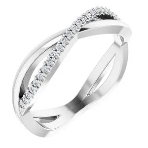 Platinum 1/10 CTW Diamond Infinity-Inspired Anniversary Band