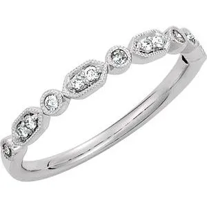 Platinum 1/8 CTW Natural Diamond Stackable Ring