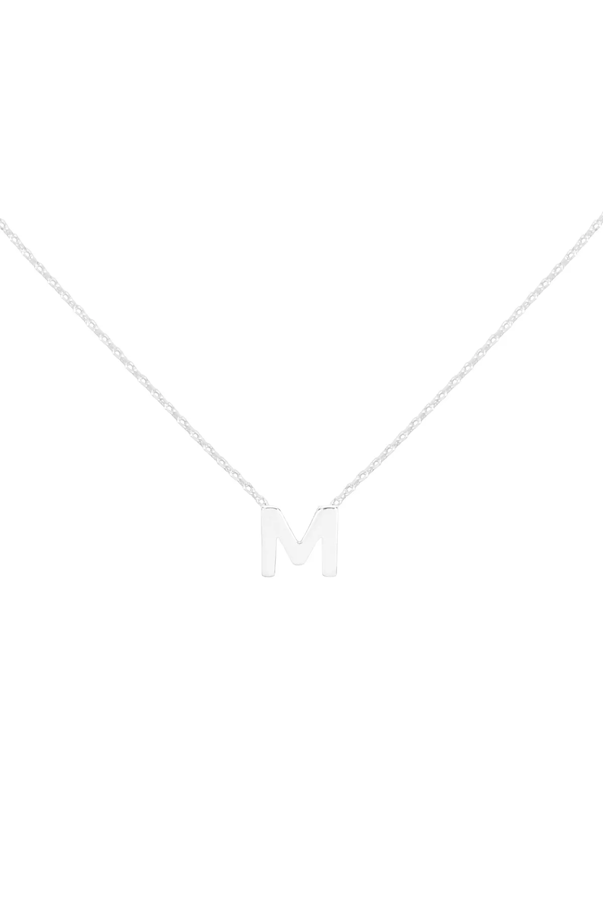PN3642M - "M" INITIAL DAINTY CHARM NECKLACE
