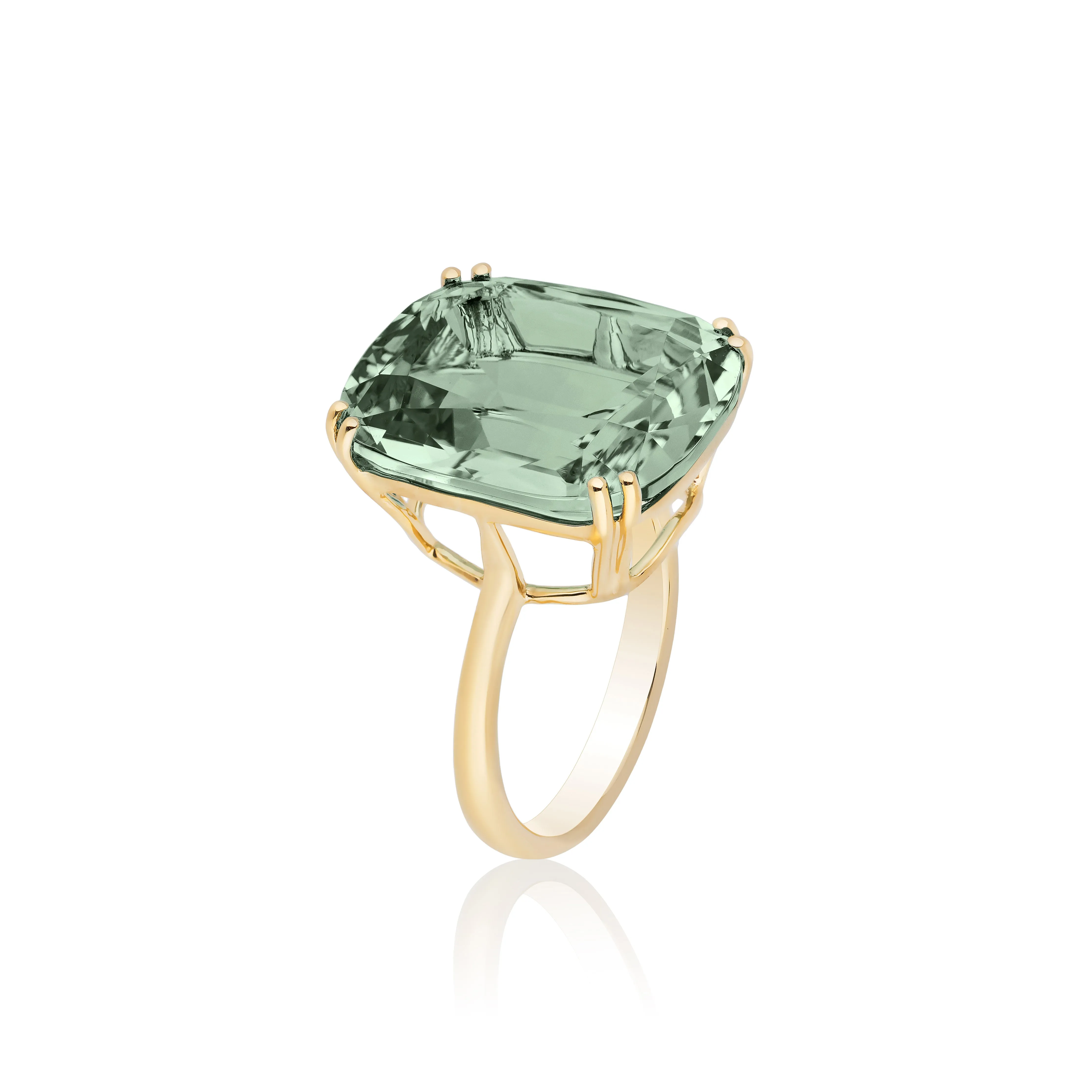 Prasiolite Cushion Ring