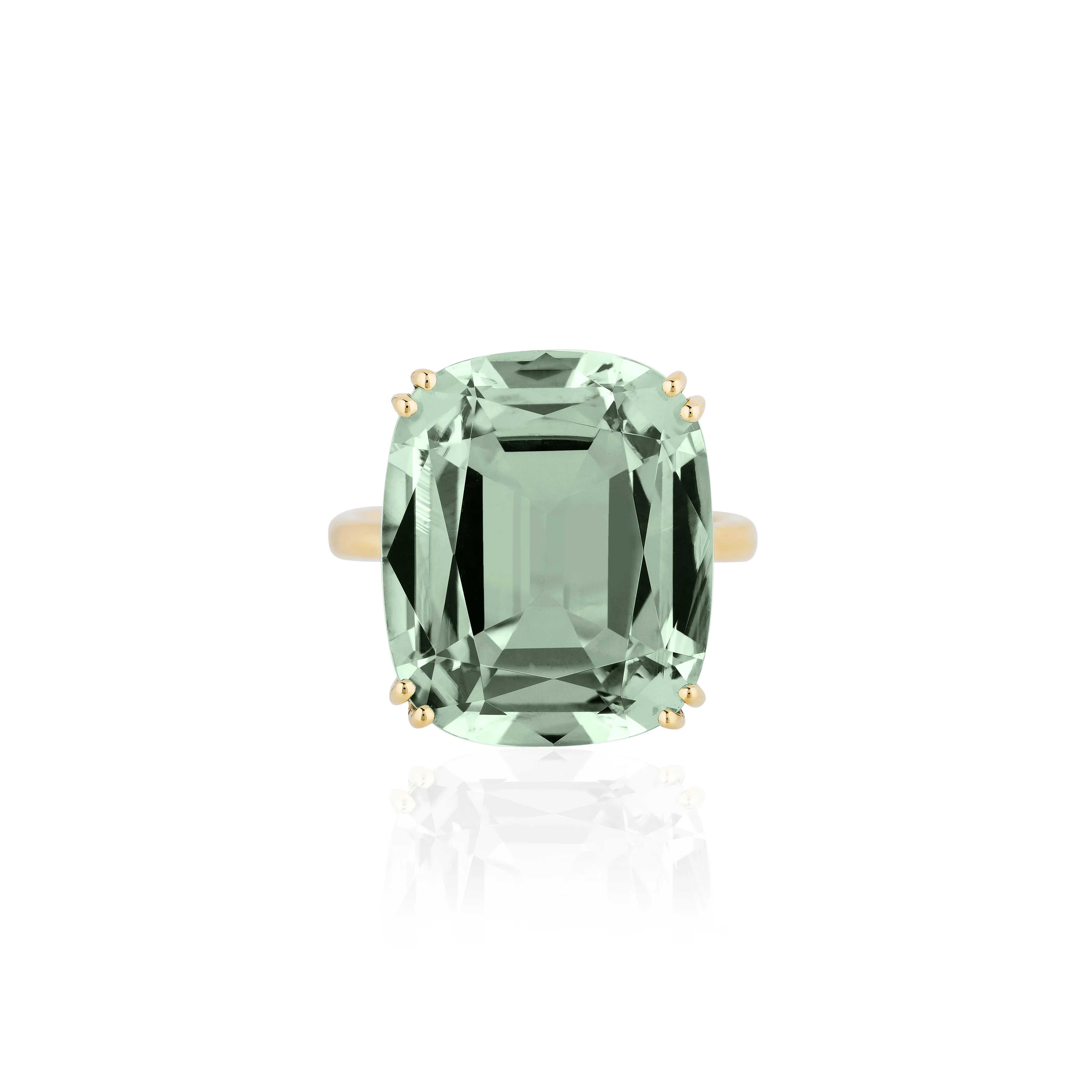 Prasiolite Cushion Ring
