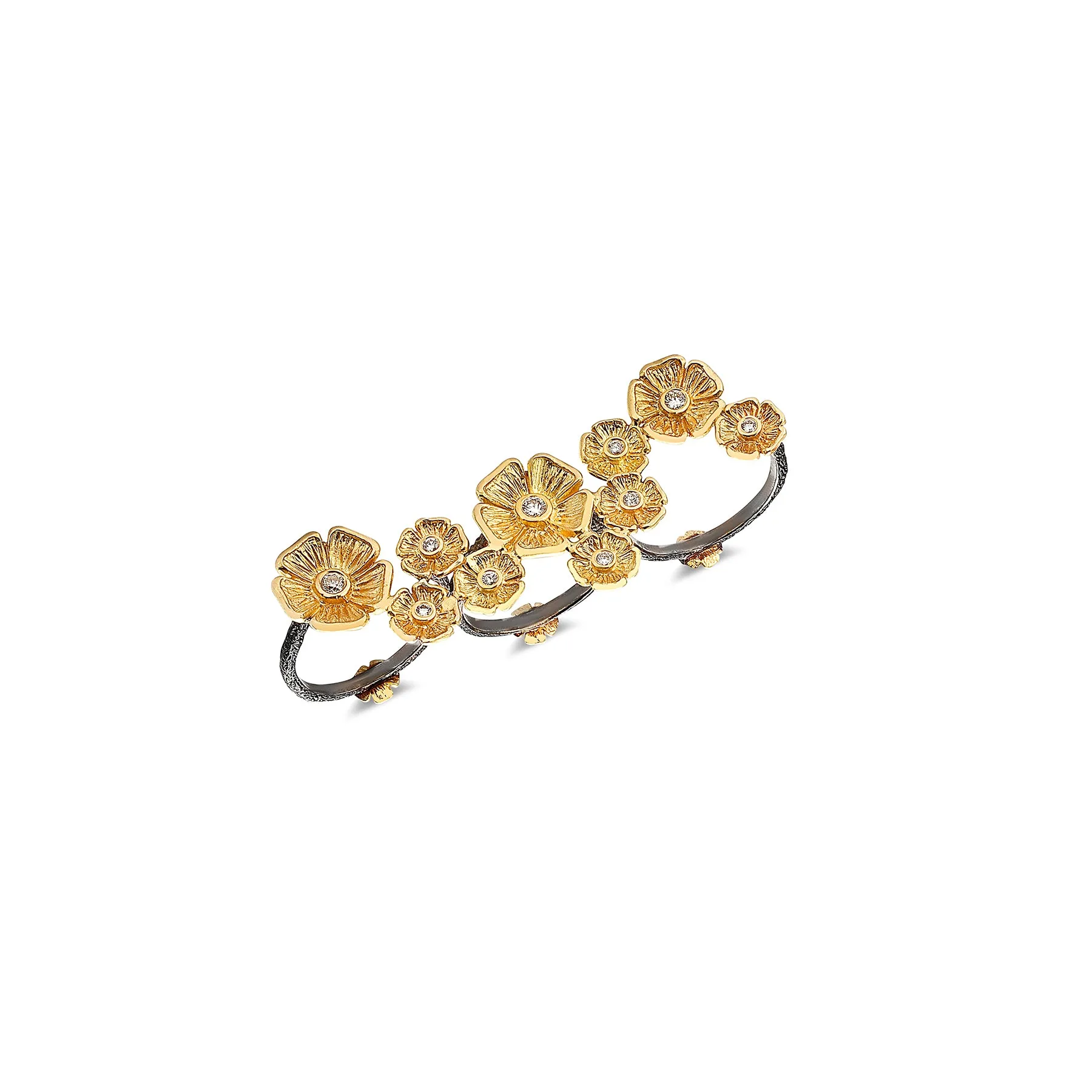 PRIMROSE PATH THREE-FINGER STATEMENT RING