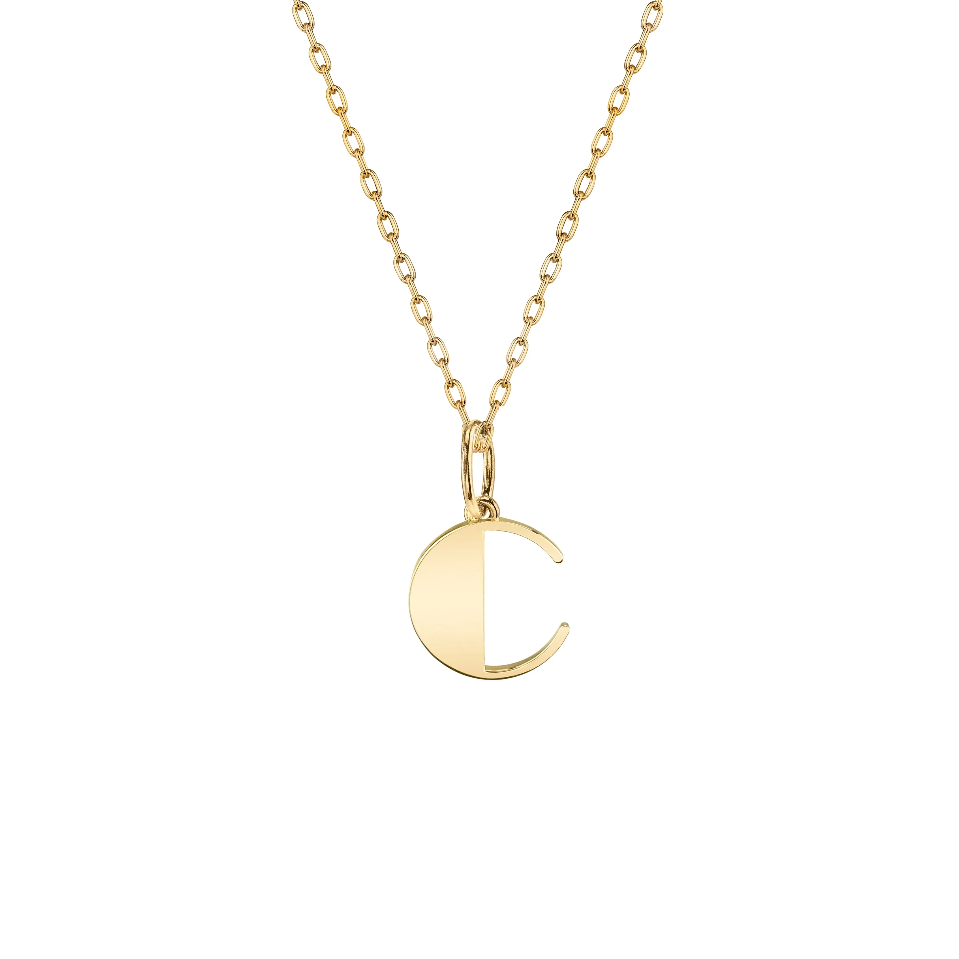 Pure Gold Small Initial Necklace