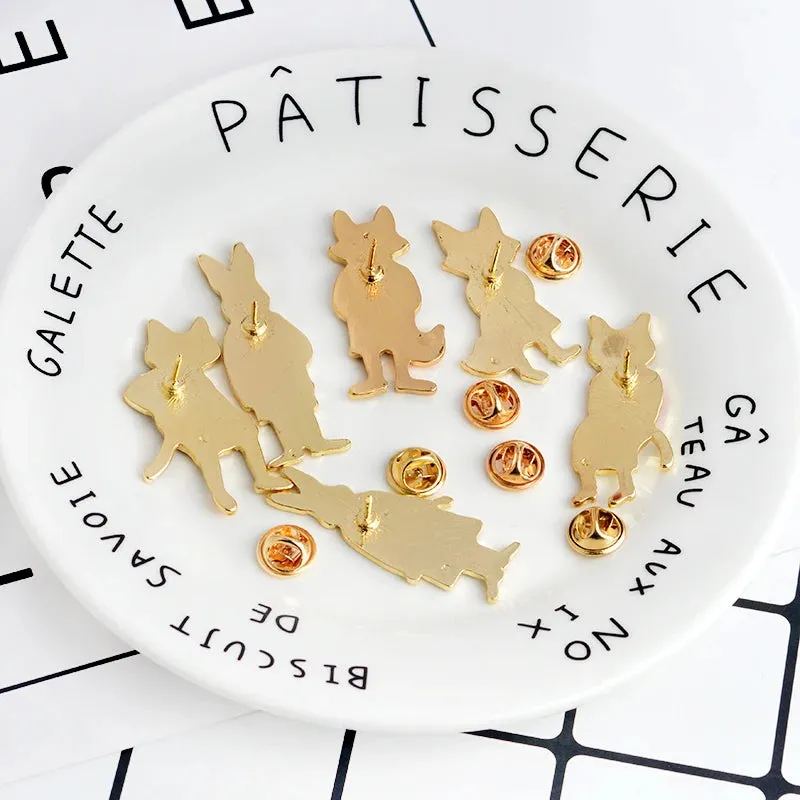 QIHE JEWELRY Pins and Bbrooches Rabbit/Fox/Cat Couple Enamel Pin Badges Hat Backpack Accessories Lovers Jewelry Gift for Lover