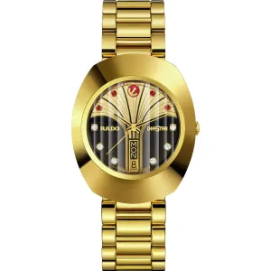 Rado Diastar Original Gold Stainless Steel Black Dial . Automatic Watch for Gents - R12413474