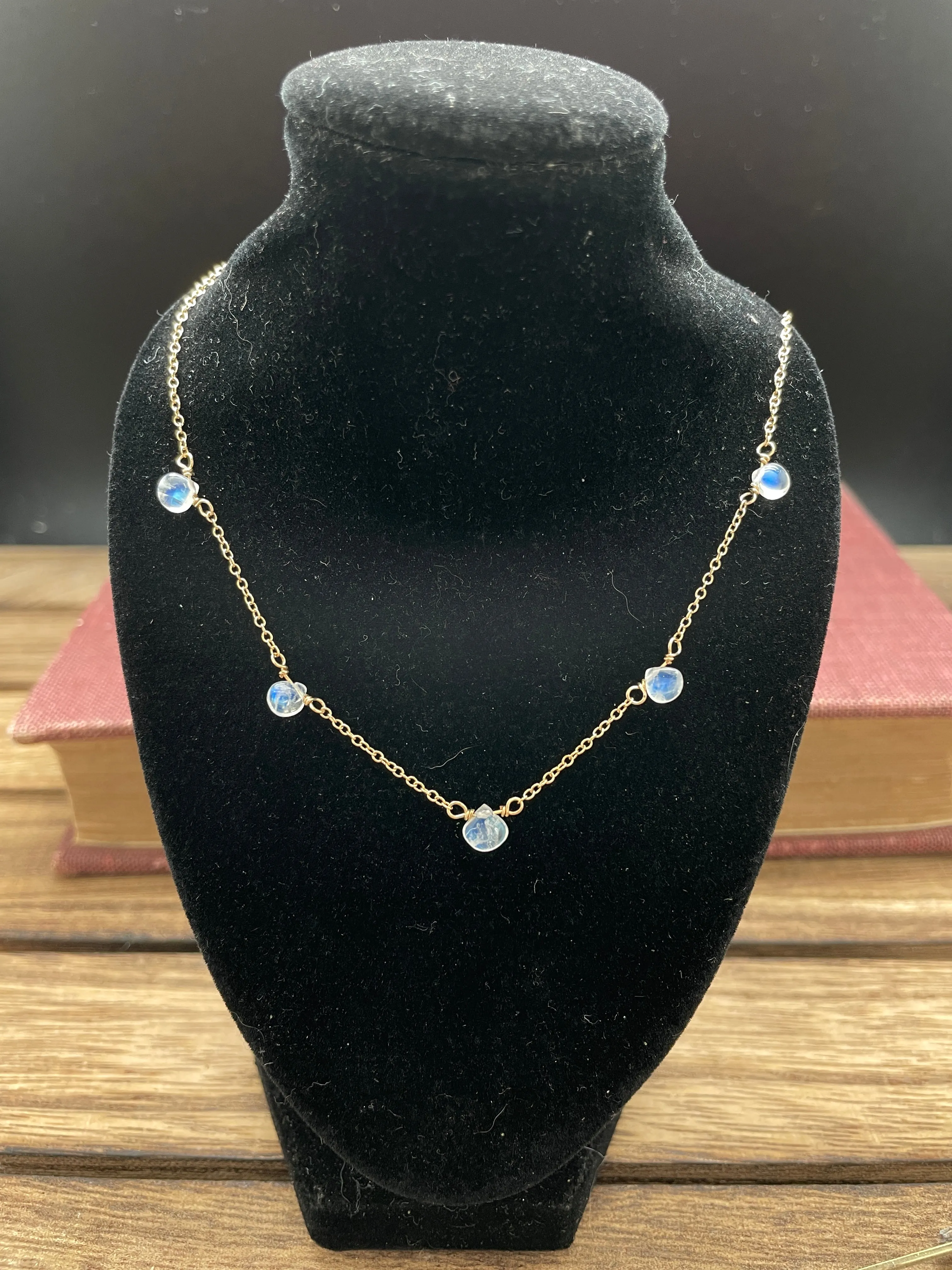 Rainbow Moonstone 14k Gold Fill Necklace