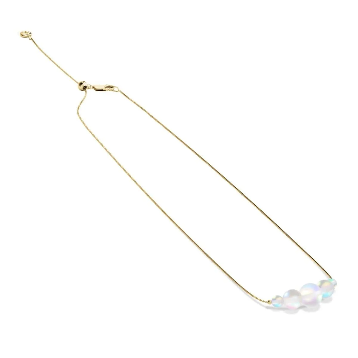 Rainbow White | Gold Vermeil | Mermaid Glass Infinity Clasp Necklace