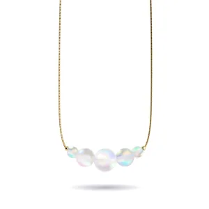 Rainbow White | Gold Vermeil | Mermaid Glass Infinity Clasp Necklace