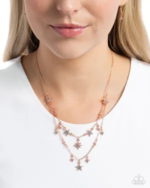 Raising the STAR - Copper - Star Tiered Paparazzi Short Necklace
