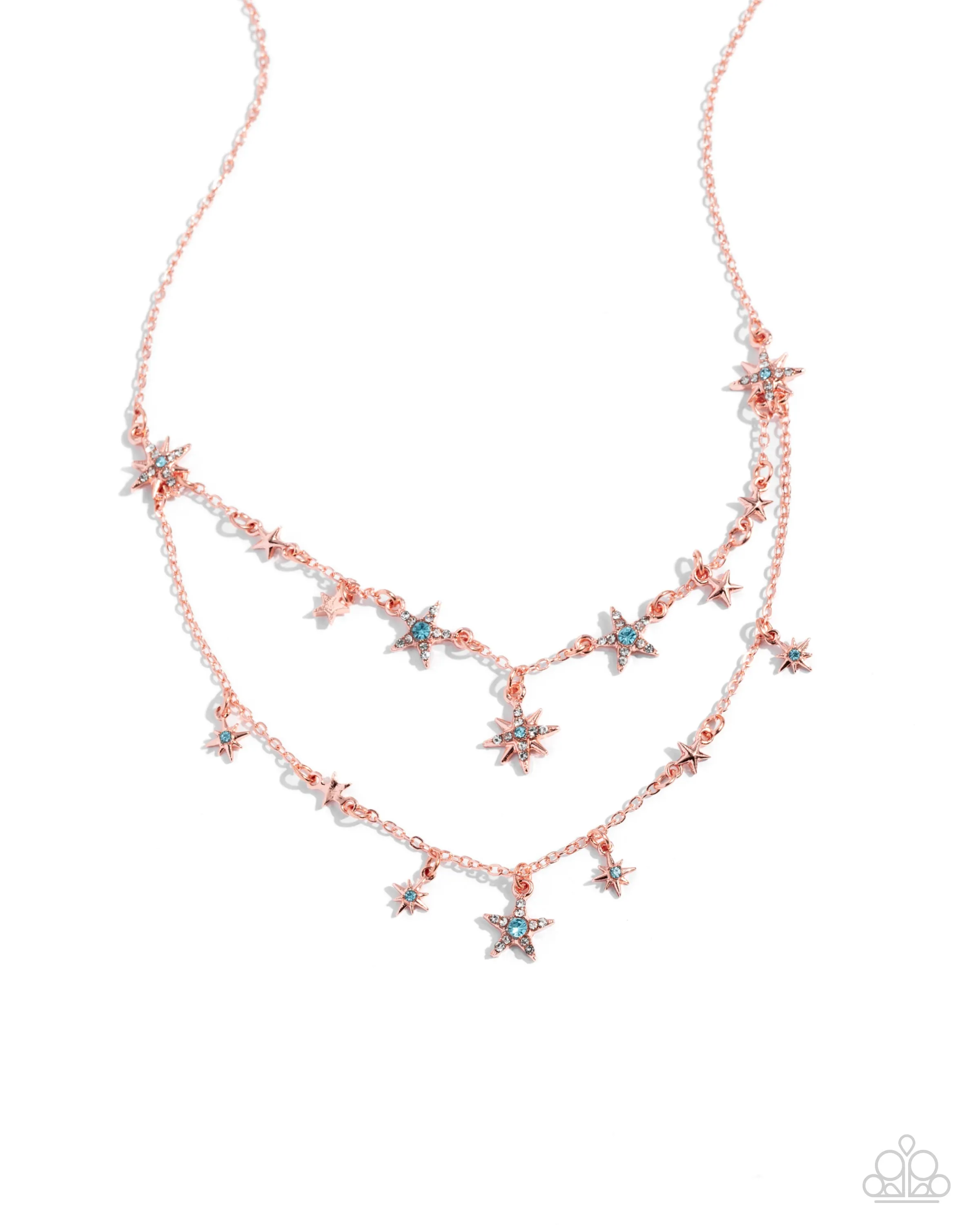 Raising the STAR - Copper - Star Tiered Paparazzi Short Necklace