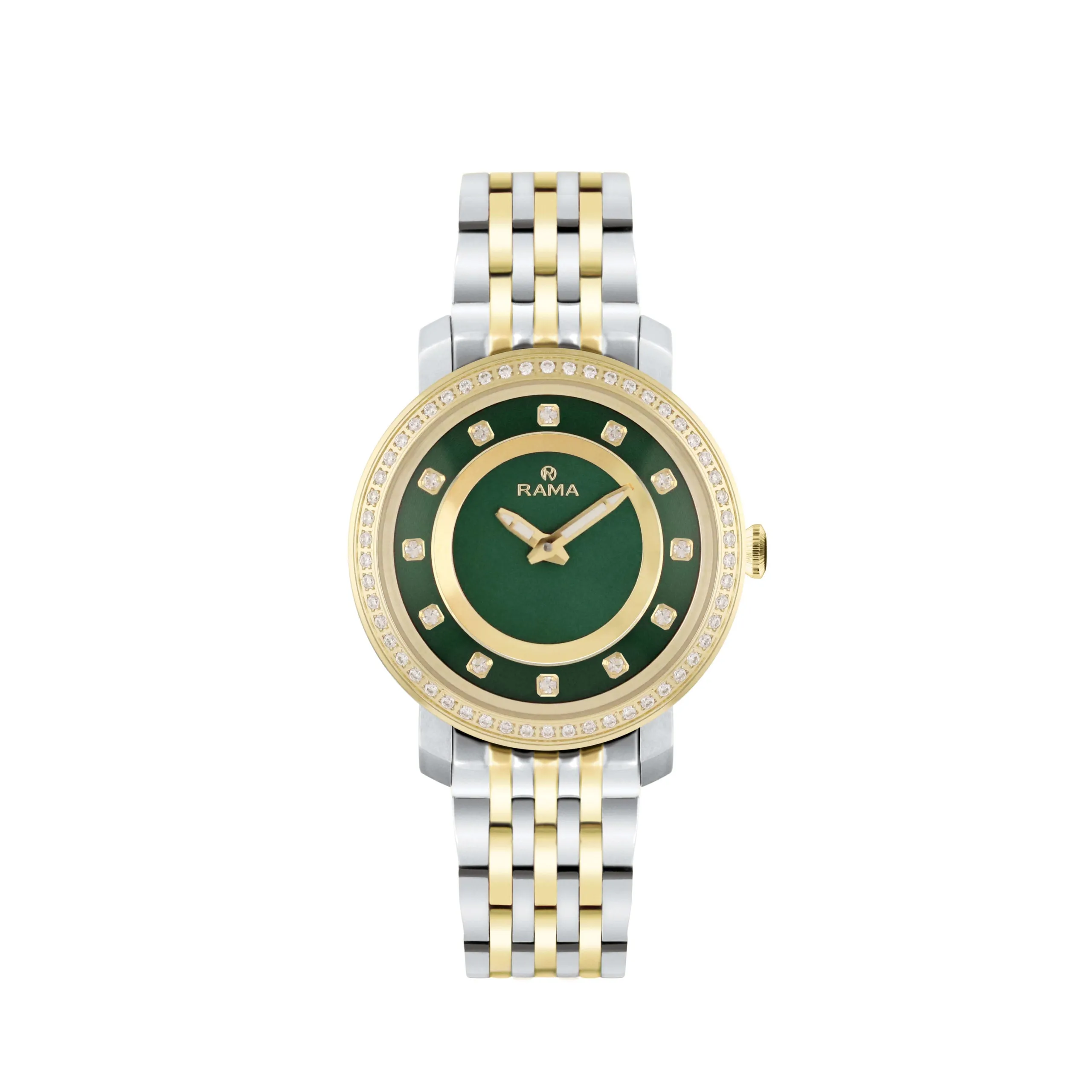 Rama Ladies Green Dial Gold & Silver Watch