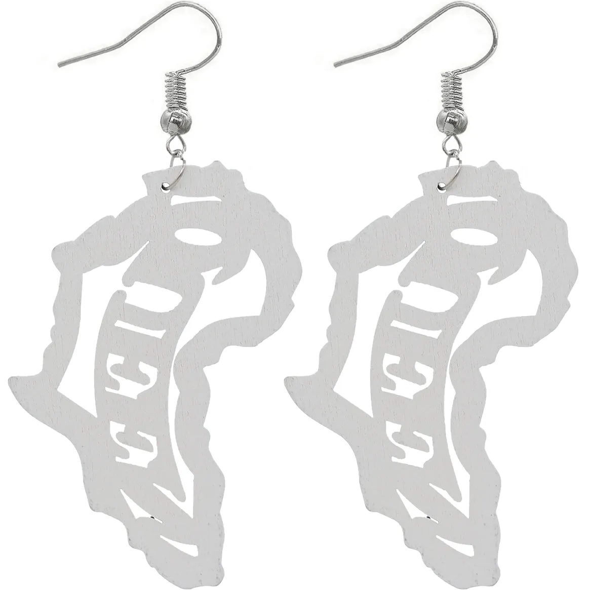 Rasta Queen Africa Map Wooden Earrings