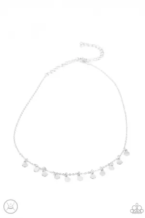 Ready, Set, DISCO! Silver Paparazzi Choker Necklace