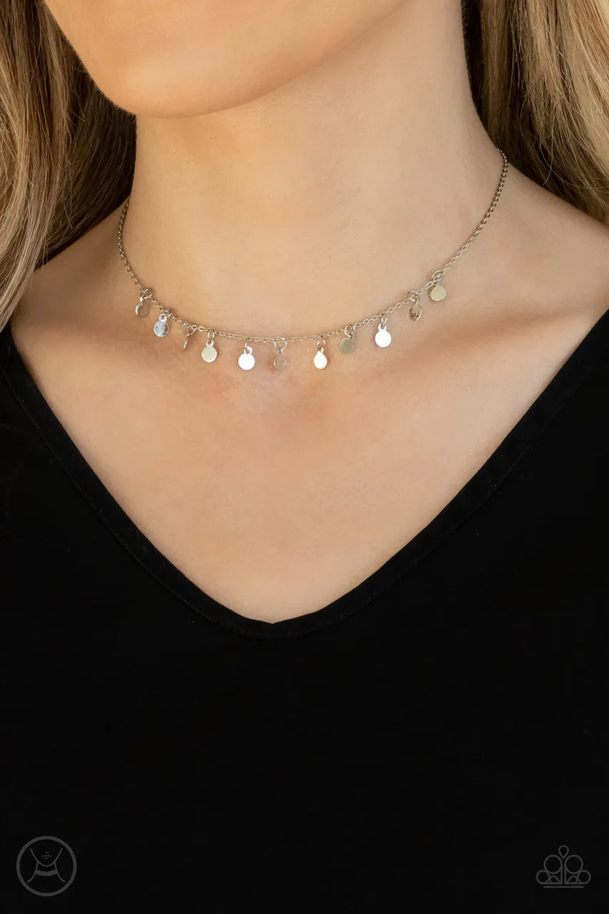 Ready, Set, DISCO! Silver Paparazzi Choker Necklace