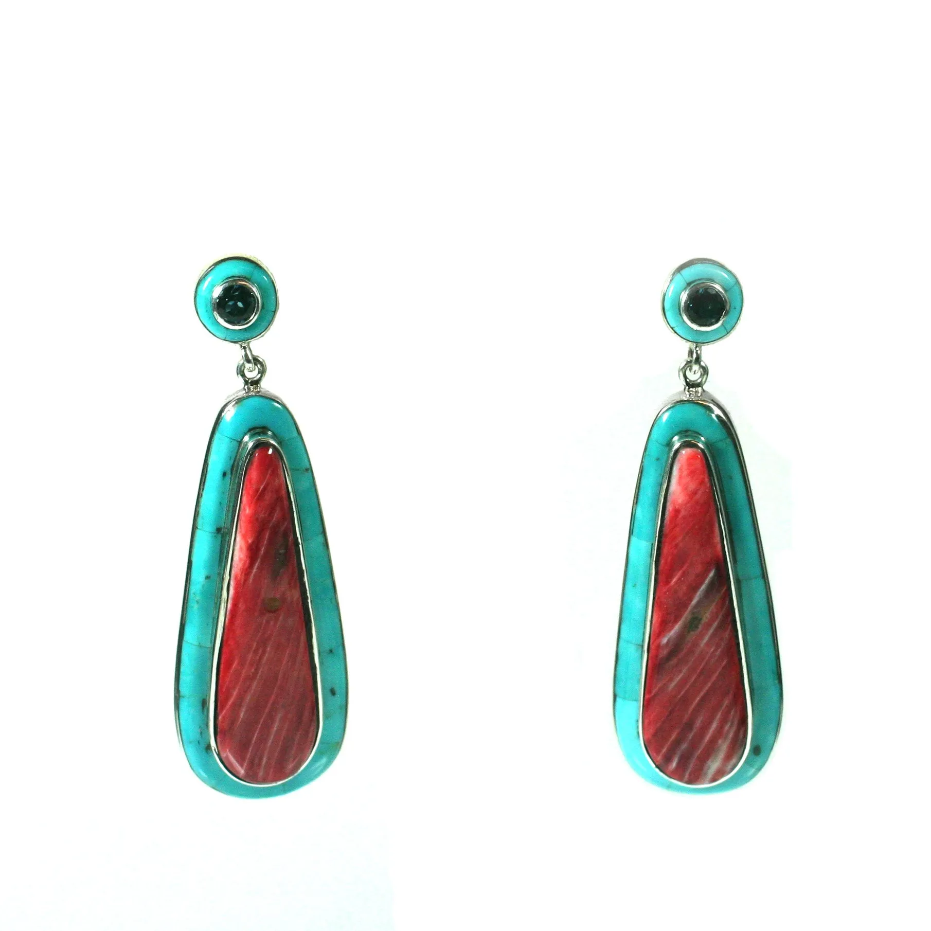 Red Spiny Drop Earrings