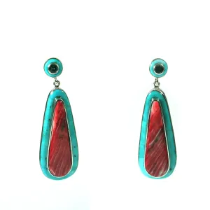 Red Spiny Drop Earrings