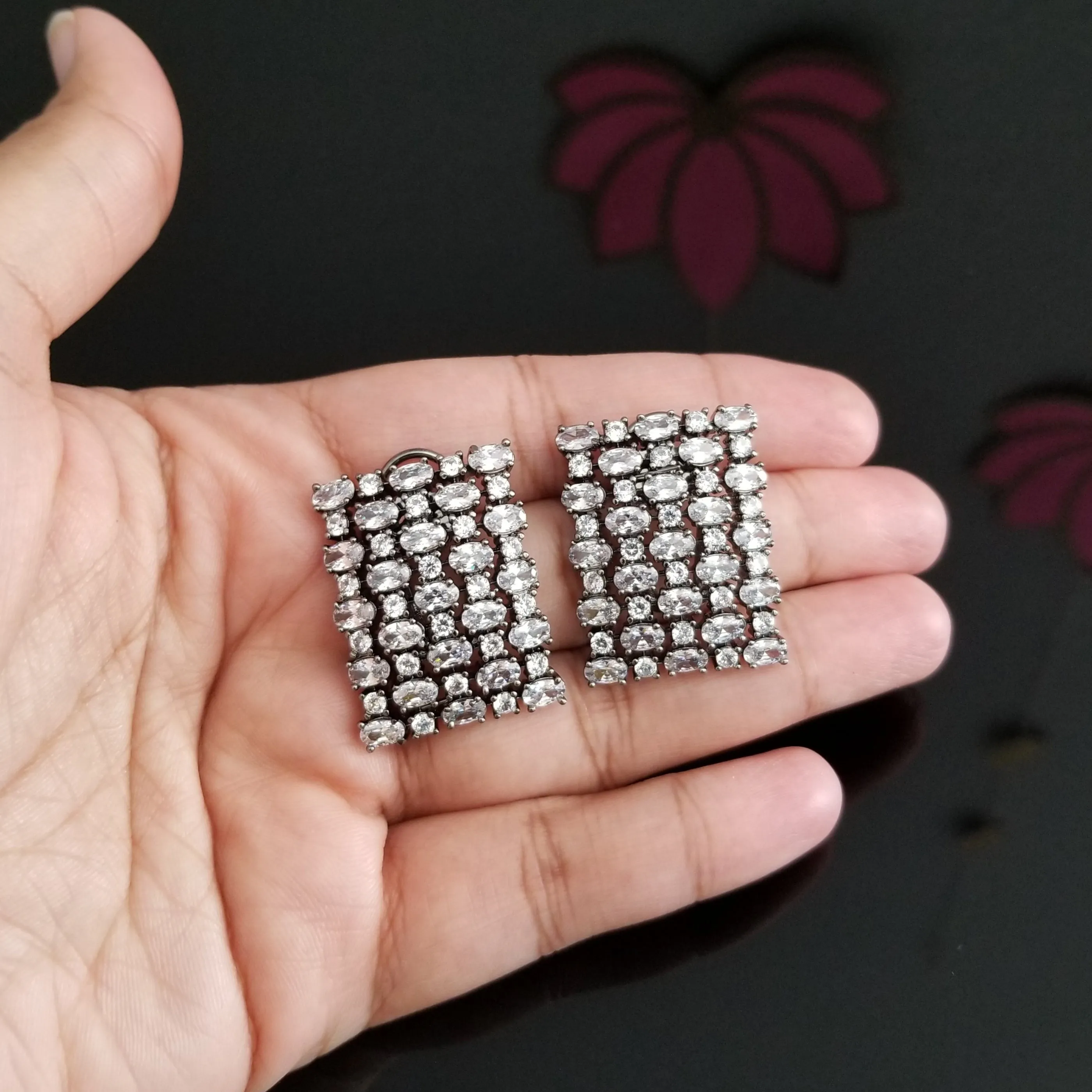 Reserved For Manasa American Diamond Statement Studs 1704