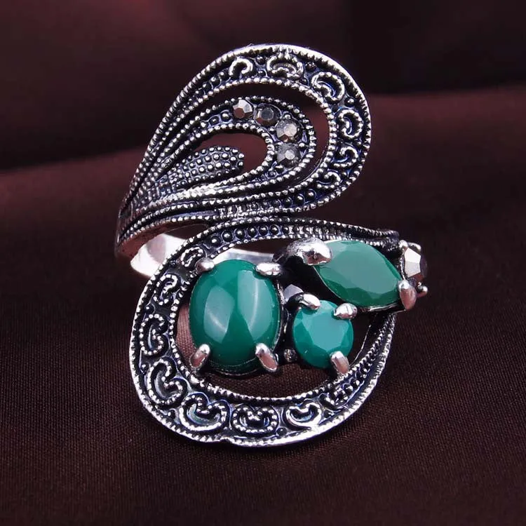 Retro Ring Fashion Classical Ancient Roman Bohemian Style Statement Exaggerated Wedding Rings For Women