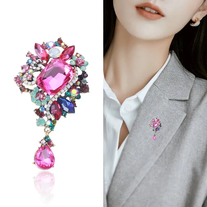 Rhinestone Brooch Anti-fading Pin