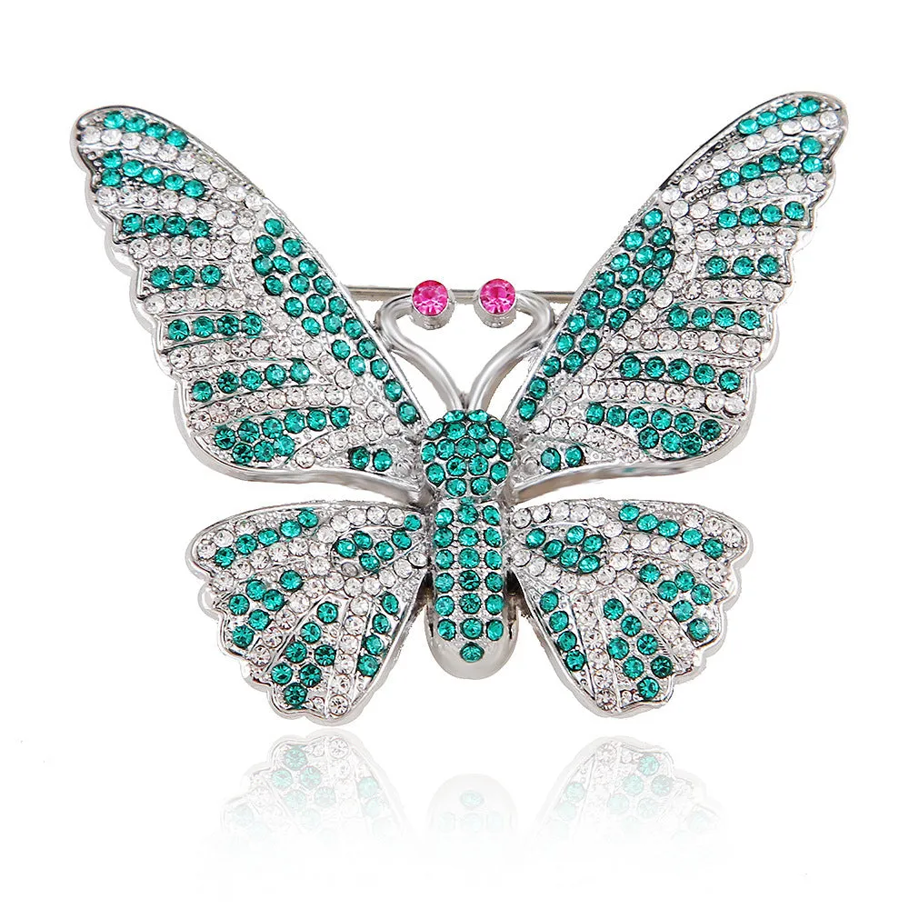 Rhinestone Butterfly Retro Brooch Pin PA5402