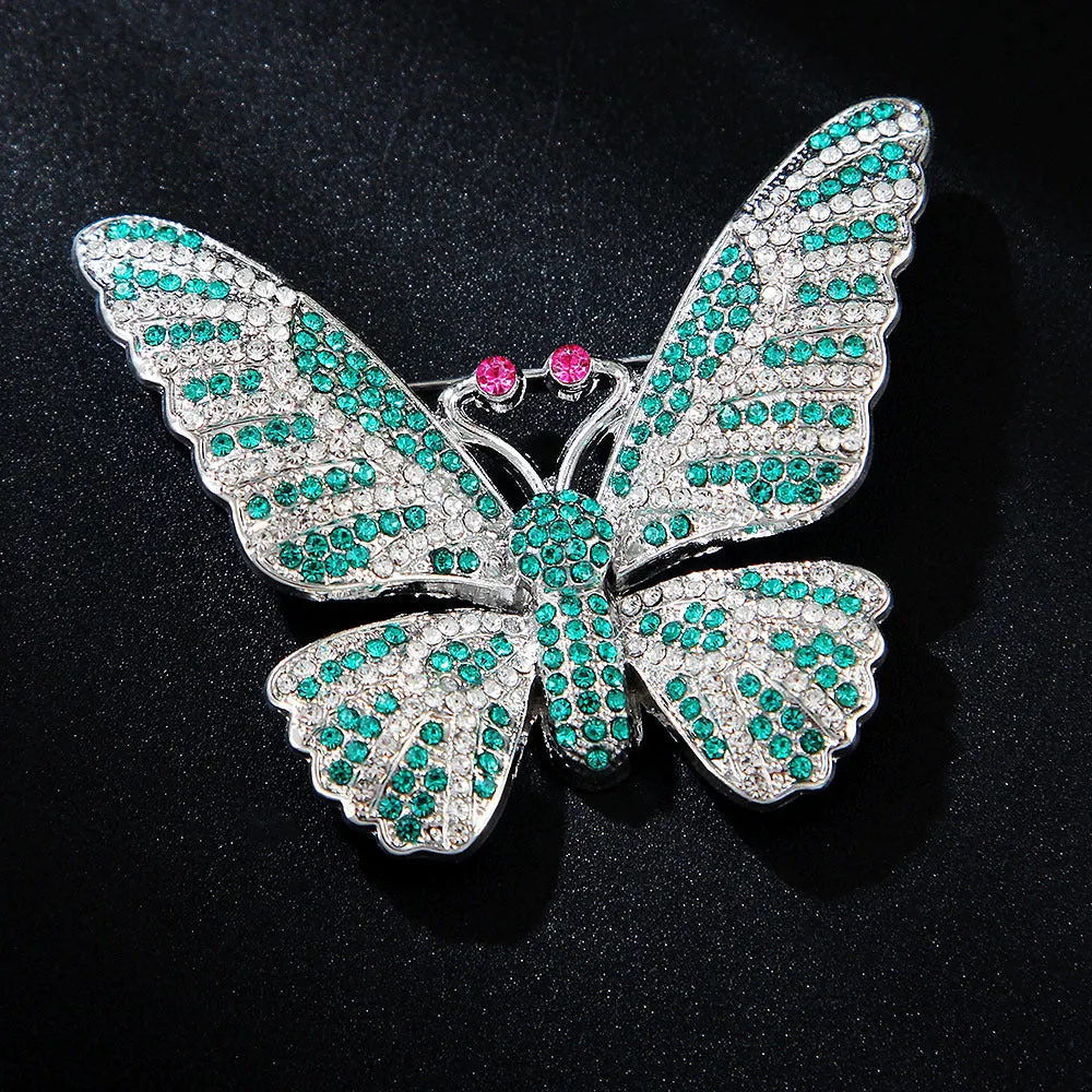 Rhinestone Butterfly Retro Brooch Pin PA5402