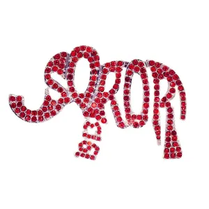 Rhinestone Elephant Soror Brooch