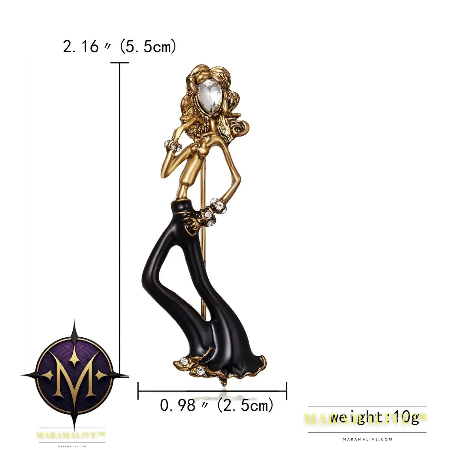 Rhinestone Pearl Dress Dancing Girl Brooches Women Dancer Sports Brooch Pins Gifts
