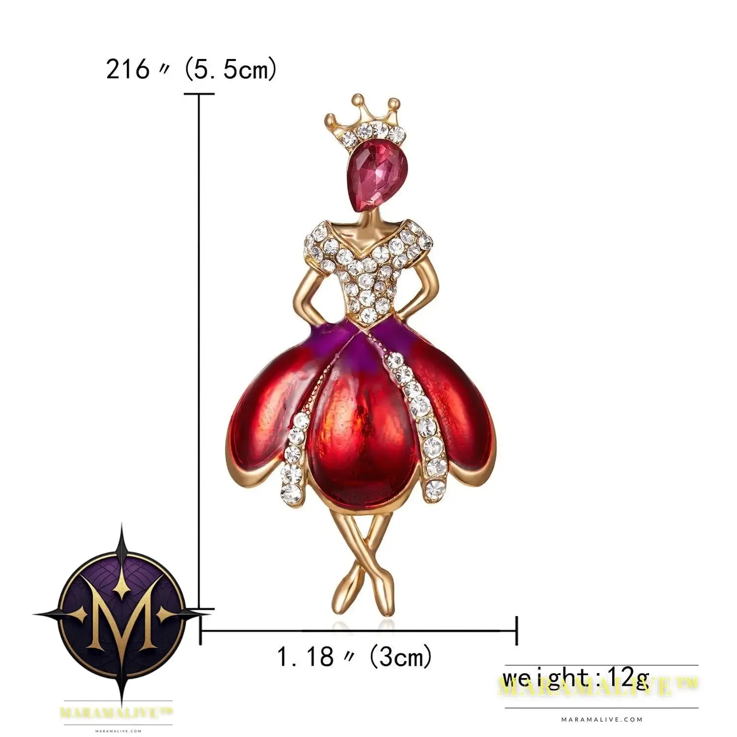 Rhinestone Pearl Dress Dancing Girl Brooches Women Dancer Sports Brooch Pins Gifts