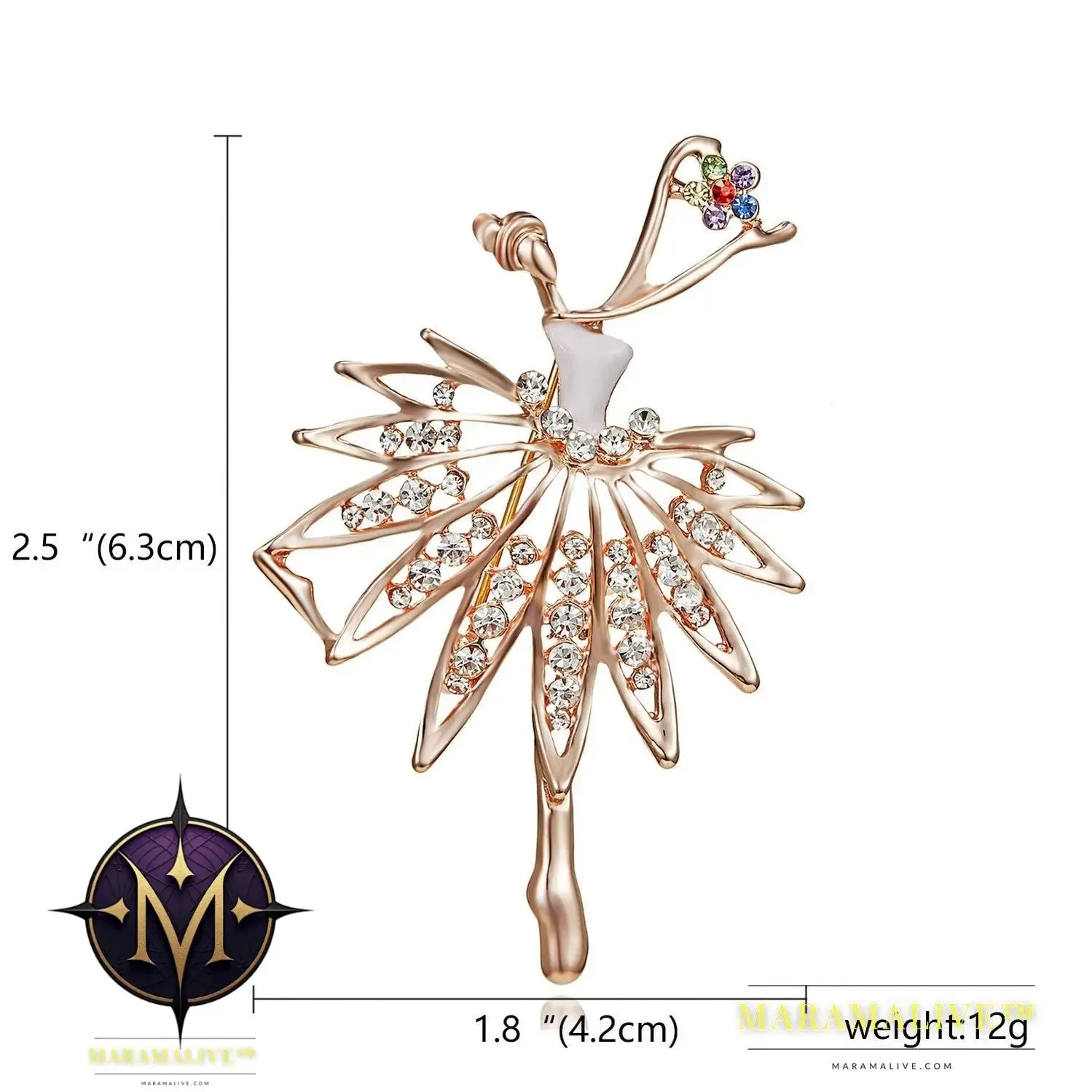 Rhinestone Pearl Dress Dancing Girl Brooches Women Dancer Sports Brooch Pins Gifts