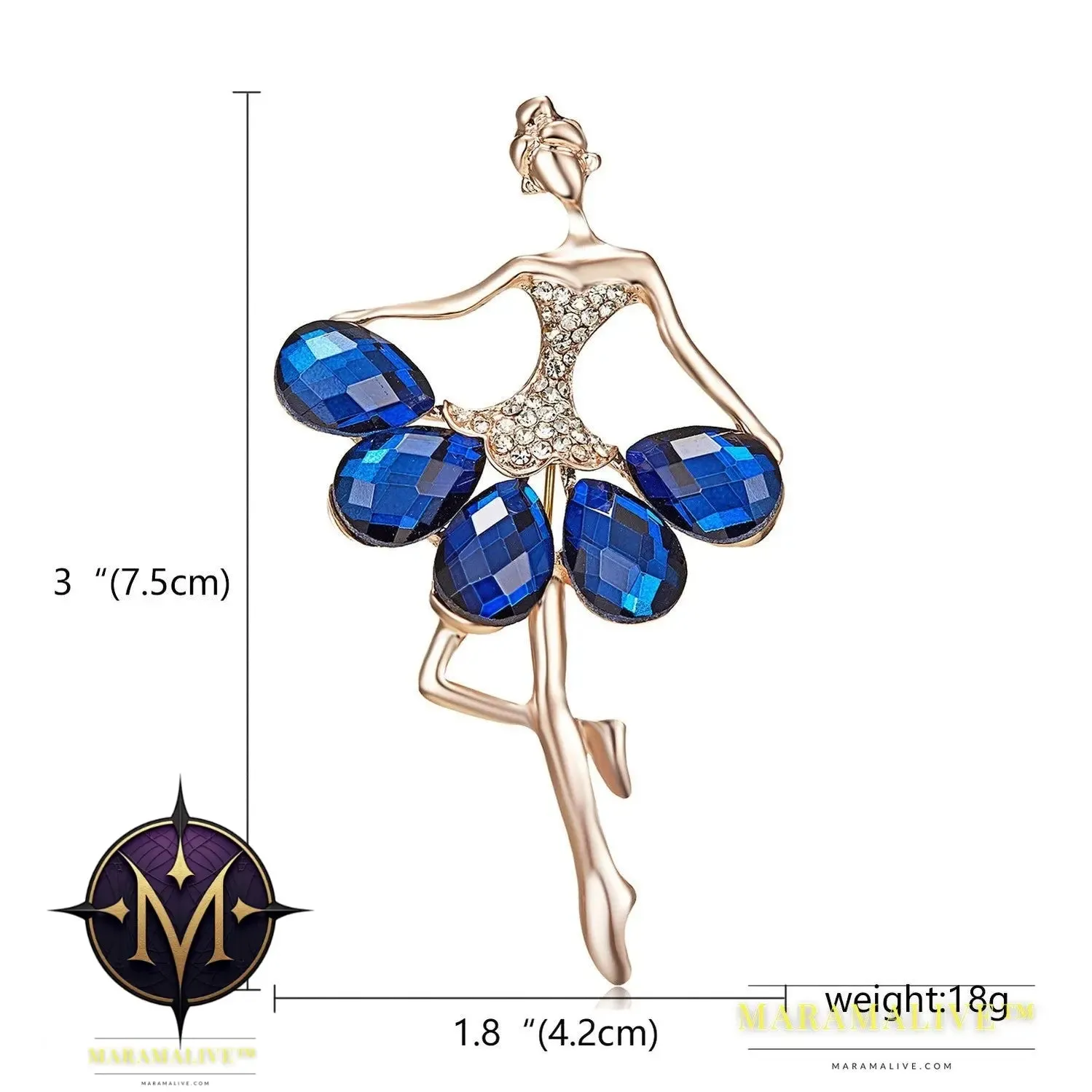 Rhinestone Pearl Dress Dancing Girl Brooches Women Dancer Sports Brooch Pins Gifts