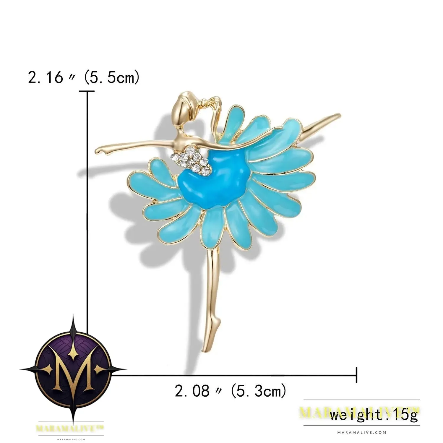 Rhinestone Pearl Dress Dancing Girl Brooches Women Dancer Sports Brooch Pins Gifts
