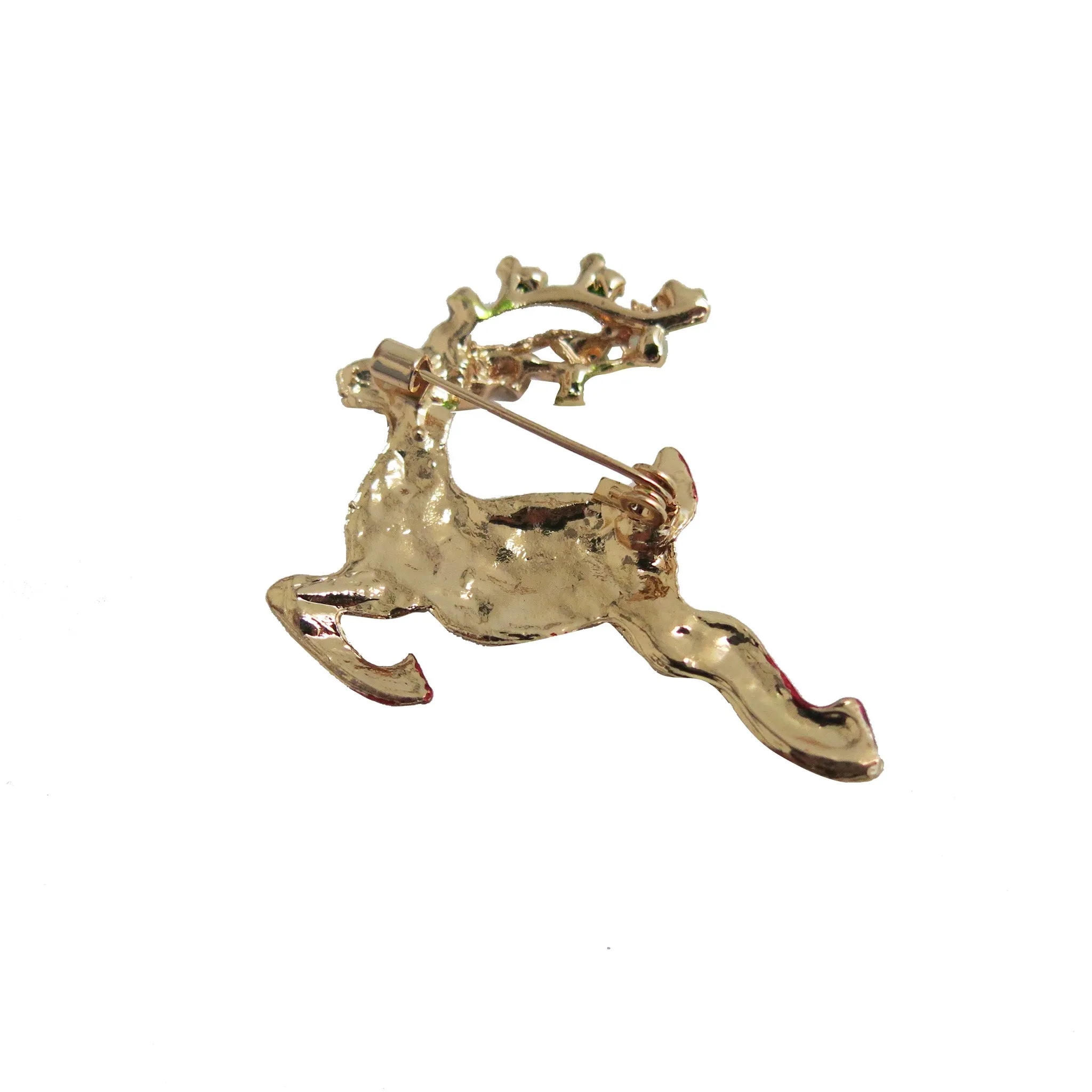 Rhinestone Reindeer Brooch