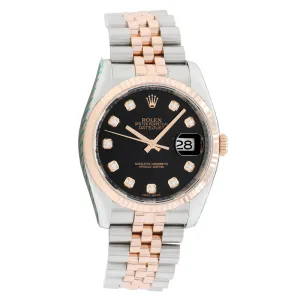 Rolex 18K Rose Gold Stainless Steel Datejust 36 116231