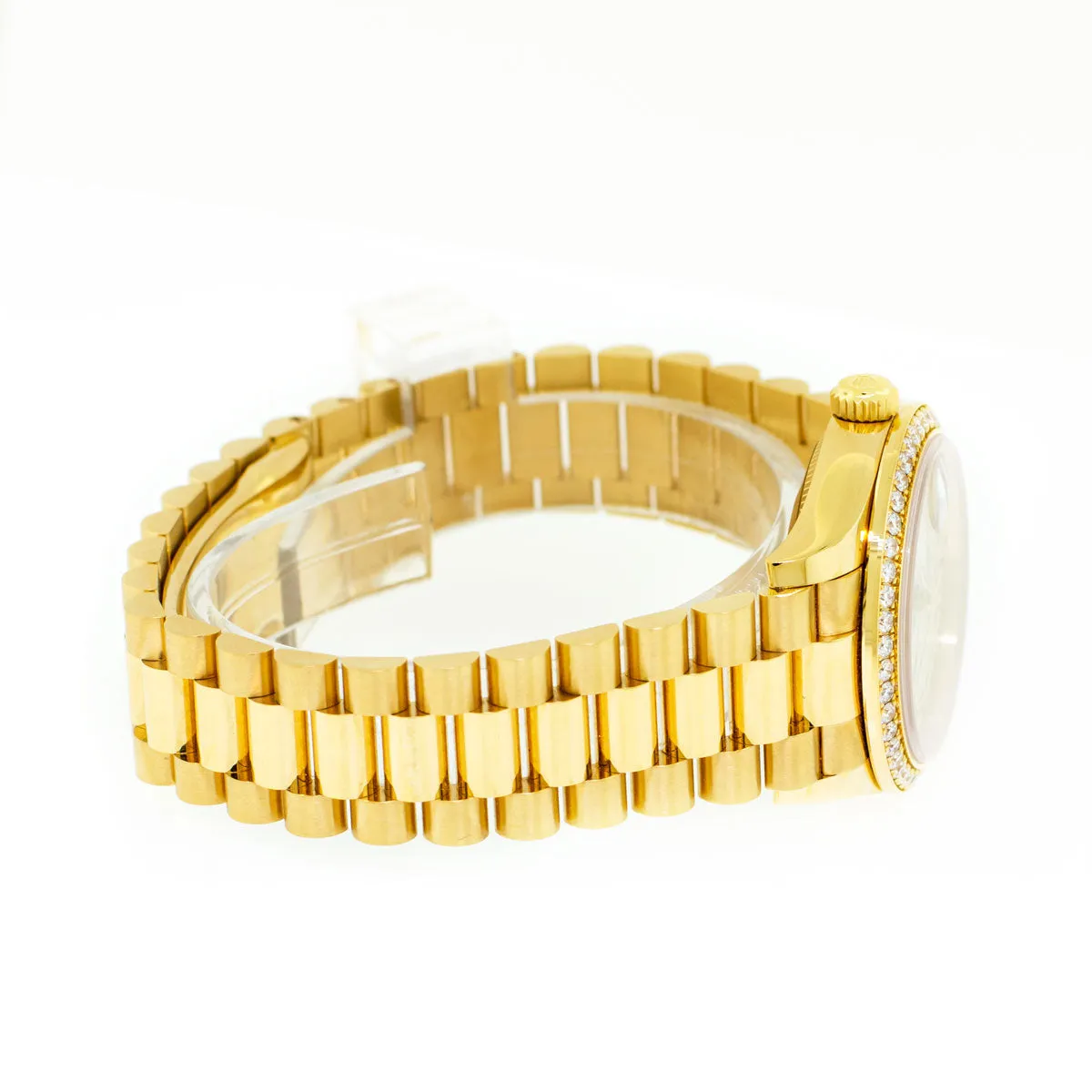 Rolex Lady-Datejust 31mm 18K Yellow Gold Silver Dial Roman Numerals & Diamond Bezel 278288