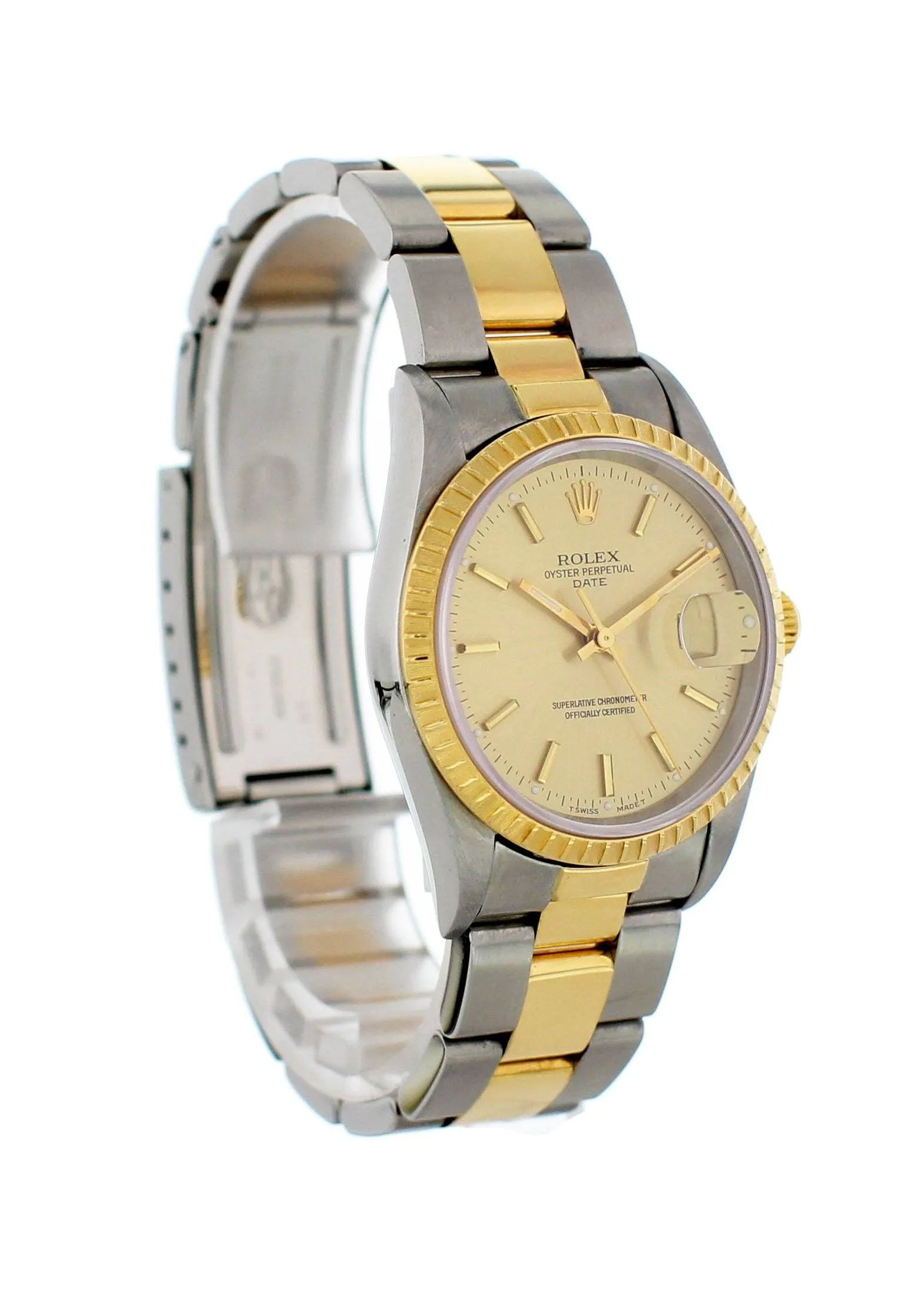 Rolex Oyster Perpetual Date Two Tone 16223 Mens Watch
