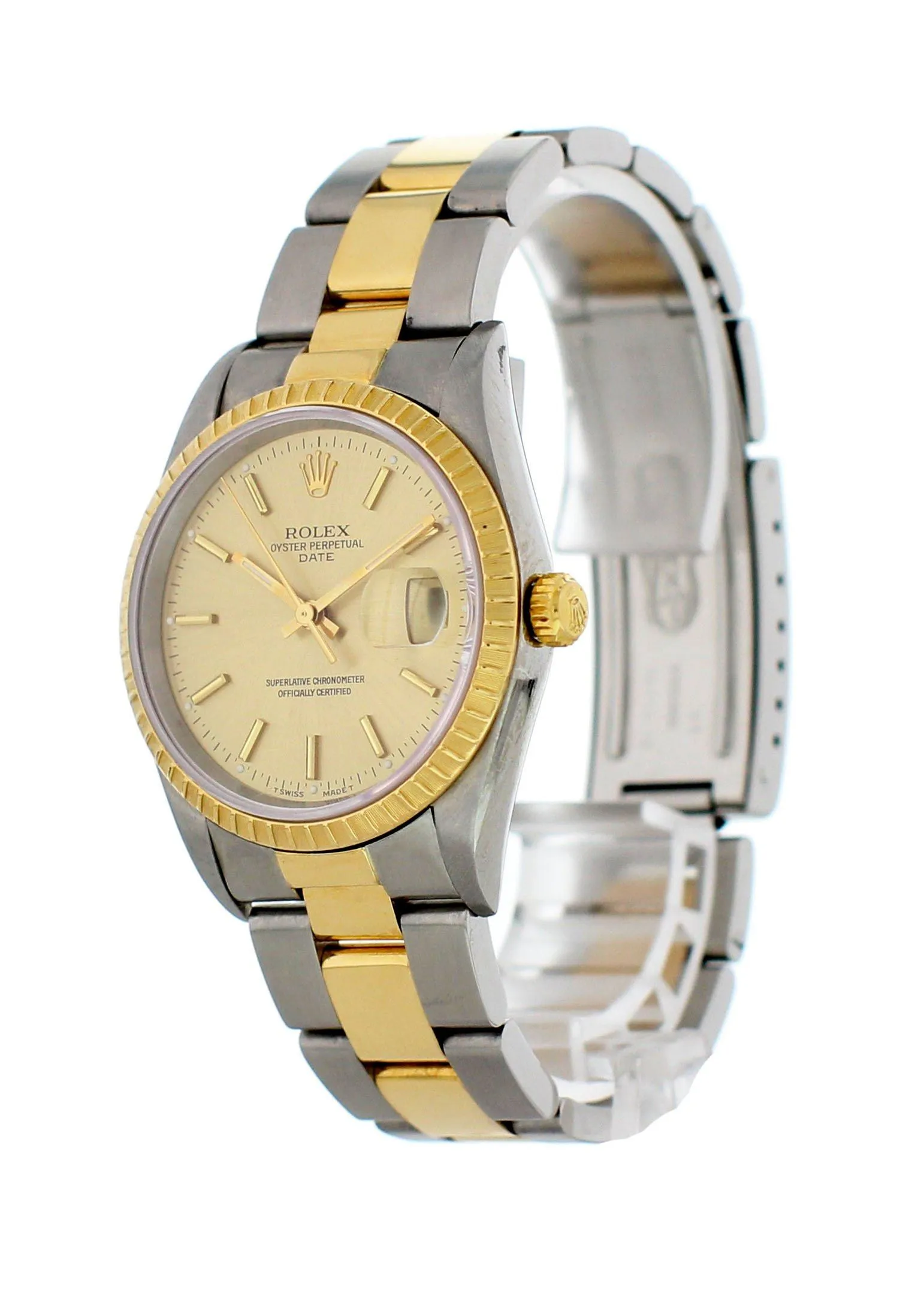 Rolex Oyster Perpetual Date Two Tone 16223 Mens Watch