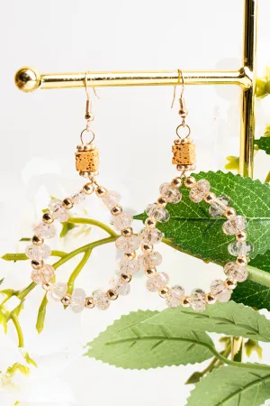 Romantic Night Topaz Beaded Teardrop Earrings