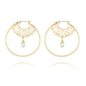 Round Hollow Drop Earrings