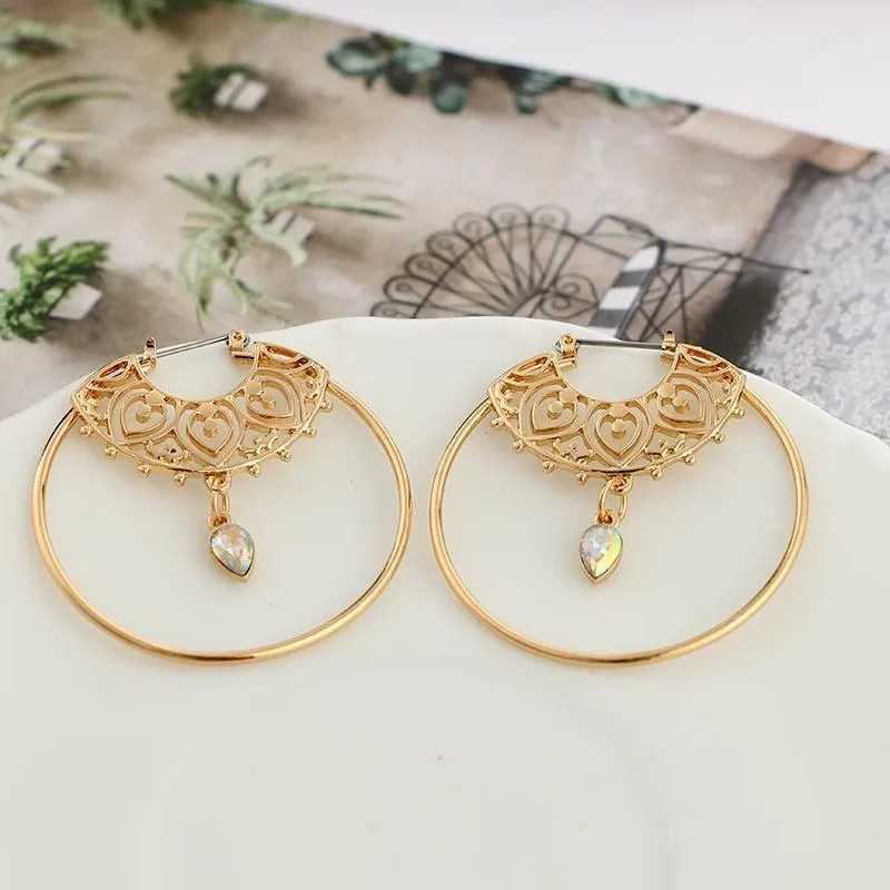 Round Hollow Drop Earrings