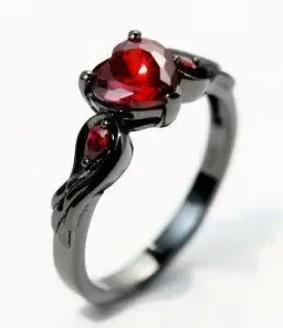 Rubby Red Zirconia Love Rings for Women